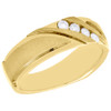 10K Yellow Gold Diamond Wedding Band Grooved Mens Engagement Ring 0.25 Ct.