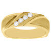 10K Yellow Gold Diamond Wedding Band Grooved Mens Engagement Ring 0.25 Ct.