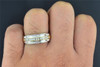 Diamond Wedding Band 10K Two Tone Gold Round Cut Mens Ring Channel Set 0.27 Ct