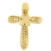 10k Yellow Gold Round Diamond Cross Pendant Religious Charm .16 CT.
