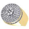 10K Yellow Gold 3D Cluster Domed Round Diamond Pinky Ring Mens Band 2.30 Ct.