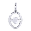 Dancing Diamond Pendant White Gold Teardrop Charm Necklace 0.05 CT.