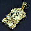 Yellow Diamond Jesus Piece Face Pendant Sterling Silver & Yellow Finish Charm