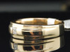 Diamond Solitaire Wedding Band Mens 14K Yellow Gold Princess Cut Ring 0.15 Tcw.