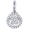 Diamond Solitaire Circle Halo Pendant Ladies 10K White Gold Round Charm 0.29 Ct.