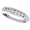 10K White Gold Round Diamond 7 Stone Channel Set Wedding Band Mens Ring 1/2 CT.