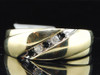 Mens 10K Yellow Gold Black & White Diamond Engagement Ring 5 Stone Wedding Band