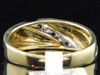 Mens 10K Yellow Gold Black & White Diamond Engagement Ring 5 Stone Wedding Band