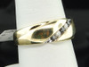 Mens 10K Yellow Gold Black & White Diamond Engagement Ring 5 Stone Wedding Band