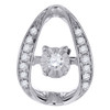 Dancing Diamond Slide Pendant Ladies Necklace 10K White Gold 0.15 CT.