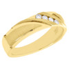 10K Yellow Gold Diamond Wedding Band Grooved Mens Engagement Ring 1/6 Ct.