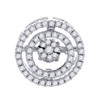 Diamond Double Circle Halo Pendant Ladies 10K White Gold Round Charm 0.29 Ct.