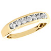 10K Yellow Gold Round Diamond 7 Stone Channel Set Wedding Band Mens Ring 1/2 CT.