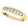 10K Yellow Gold Round Diamond 7 Stone Channel Set Wedding Band Mens Ring 1/2 CT.