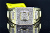 Mens 10K Yellow Gold White Round Cut Pave Diamond Designer Pinky Ring .25 ct