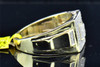 Mens 10K Yellow Gold White Round Cut Pave Diamond Designer Pinky Ring .25 ct