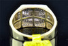 Mens 10K Yellow Gold White Round Cut Pave Diamond Designer Pinky Ring .25 ct