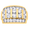 10K Yellow Gold Channel Set Diamond Wedding Band Mens 19mm Fancy Pinky Ring 4 CT