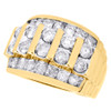 10K Yellow Gold Channel Set Diamond Wedding Band Mens 19mm Fancy Pinky Ring 4 CT