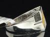 Mens 10K White Gold Pave Yellow Diamond Pinky Ring Big Square Head Band .33 Ct.