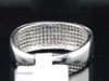 MENS 10K WHITE GOLD .50CT PAVE DIAMOND WEDDING BAND 8MM