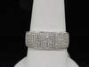 MENS 10K WHITE GOLD .50CT PAVE DIAMOND WEDDING BAND 8MM