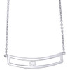 14K White Gold Sliding Bar Diamond Pendant Necklace 15.75" Cable Chain 0.10 CT.