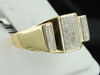 Mens 10K Yellow Gold Diamond Pinky Ring 1/3 Ct. Designer Engagement Wedding Band