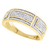 10K Yellow Gold Diamond Wedding Band Mens Round Cut Pave Engagement Ring 0.39 Ct