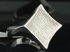 Diamond Curved Pinky Ring Mens .925 Sterling Silver Round Pave Design 1 Tcw.