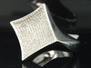 Diamond Curved Pinky Ring Mens .925 Sterling Silver Round Pave Design 1 Tcw.