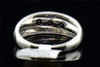 Mens Black Diamond Wedding Band .925 Sterling Silver Round 3 Stone Ring .96 Ct