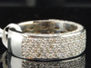Diamond Wedding Band Mens 10K White Gold Round Cut Pave Engagement Ring 3.50 Ct.