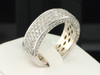 Diamond Wedding Band Mens 10K White Gold Round Cut Pave Engagement Ring 3.50 Ct.