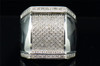 Diamond Pinky Ring Mens .925 Sterling Silver Round Pave Square Design 0.38 Tcw