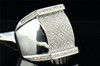 Diamond Pinky Ring Mens .925 Sterling Silver Round Pave Square Design 0.38 Tcw