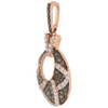 Brown Diamond Oval Pendant Ladies 10k Rose Gold Charm Necklace 1 CT.