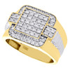 10K Yellow Gold Round Diamond Fashion Pinky Ring Mens Two Tone Jubilee 1 Ct.