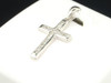 10K White Gold Diamond Cross Pendant Jesus Charm for Women Round Cut  0.13 CT