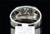 Mens 10K White Gold 3 Stone Diamond Engagement Ring Wedding Band Brushed Finish