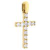 10K Yellow Gold Mens Ladies Round Solitaire Diamond Cross Pendant Charm 0.80 Ct.