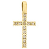 10K Yellow Gold Mens Ladies Round Solitaire Diamond Cross Pendant Charm 0.80 Ct.