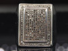 Black Diamond Pinky Ring Mens .925 Sterling Silver Round Pave Design 0.70 Tcw.