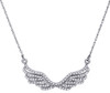 Diamond Angel Wings Pendant 14K White Gold Fashion Charm Cable Chain 0.25 CT.