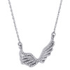 Diamond Angel Wings Pendant 14K White Gold Fashion Charm Cable Chain 0.25 CT.