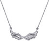Diamond Angel Wings Pendant 14K White Gold Fashion Charm Cable Chain 0.25 CT.