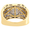 10K Yellow Gold Real Diamond Cluster Statement 13mm Wide Pave Pinky Ring 1.5 CT.