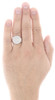 10K White Gold Mens Round Diamond Statement Pinky Ring 18mm Domed Top 0.57 Ct.