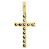 10K Yellow Gold Ladies Round Diamond Cross Pendant 0.15 Ct Bezel Set Charm 1.20"