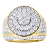 Diamond Mayan Pinky Ring 10K Yellow Gold Round Cut Fashion Pave Band 3.02 Tcw